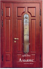 Входная дверь с ковкой и стеклом в дом -  ДКС 28: 57 500 руб.