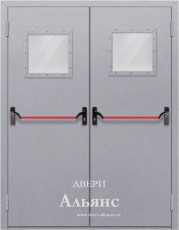 Противопожарная дверь с остеклением двупольная -  ДПМ 18: 34 500 руб.
