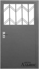 Решетчатая металлическая  дверь на лестничную площадку -  РД 9: 13 300 руб.