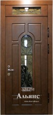 Металлическая дверь со стеклом в дом из бруса -  СТ 17: 73 000 руб.