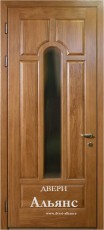 Входная металлическая дверь со стеклом в дом из бруса -  СТ 19: 40 400 руб.