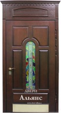 Дверь со стеклом и ковкой с витражом -  ДКС 89: 99 500 руб.