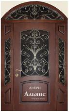 Широкая одностворчатая арочная железная дверь в дом -  ДА 18: 139 000 руб.