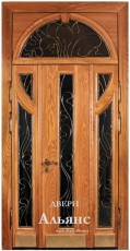 Металлическая дверь со стеклом и ковкой на заказ -  ДКС 92: 186 400 руб.