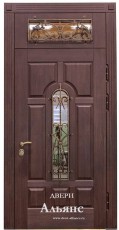 Входная дверь со стеклом и ковкой в загородный дом -  ДКС 101: 71 500 руб.
